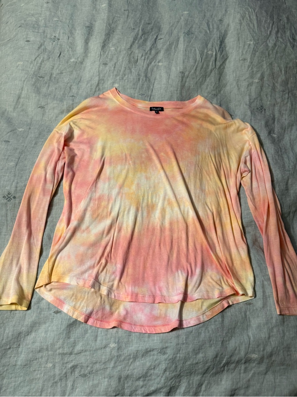 Splendid Pink & Yellow Tie-Dye Long Sleeve Women's Medium Top
